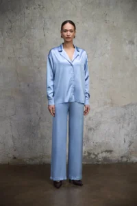 Koszula satynowa Aura ice blue