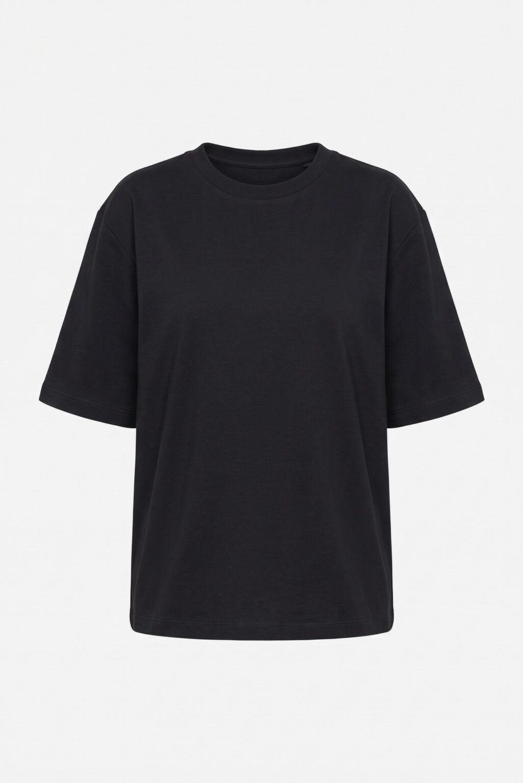 T-shirt oversize czarny Gini bawełna — zdjęcie produktu na jasnym tle