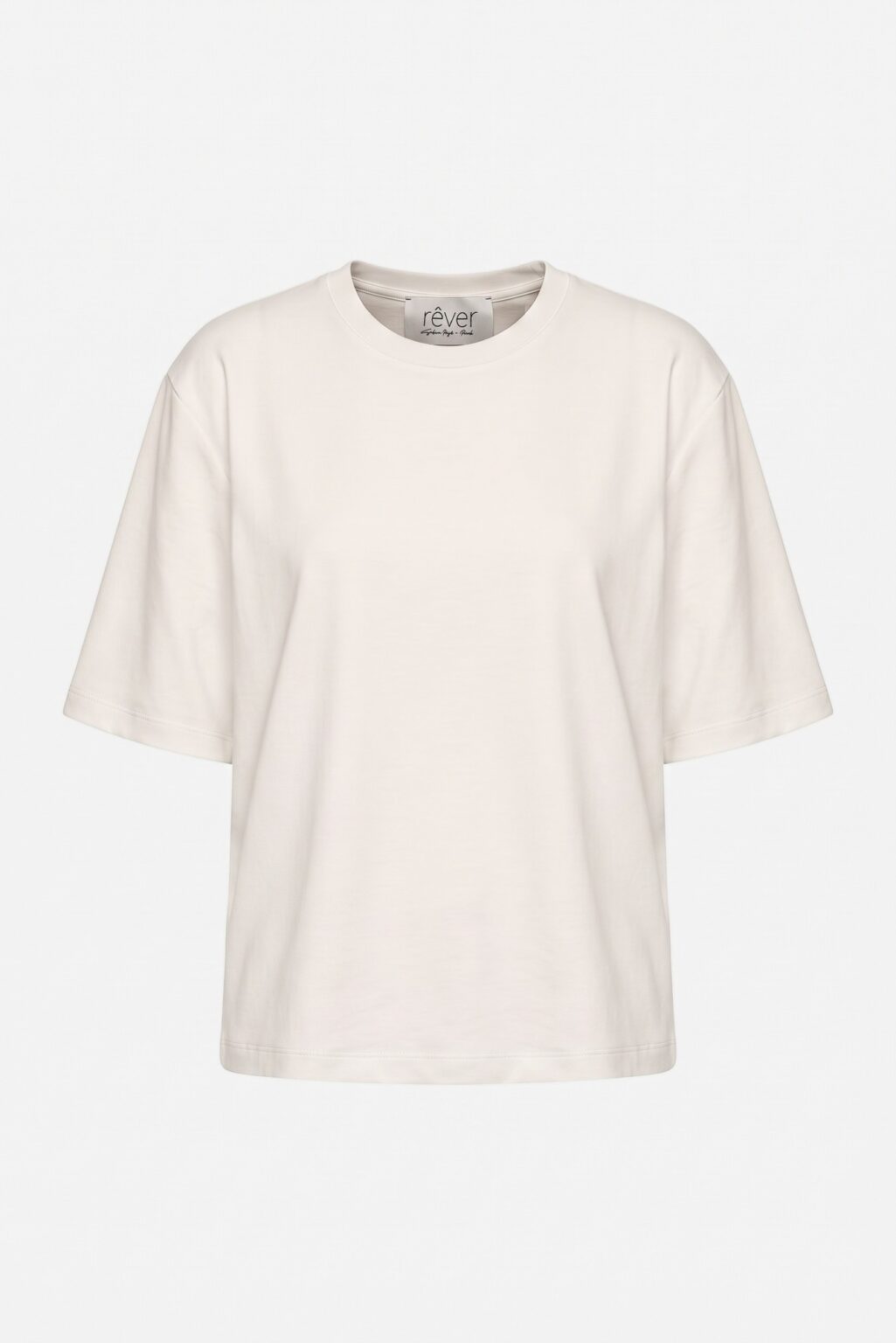 T-shirt oversize ecru Gini — zdjęcie produktu na jasnym tle
